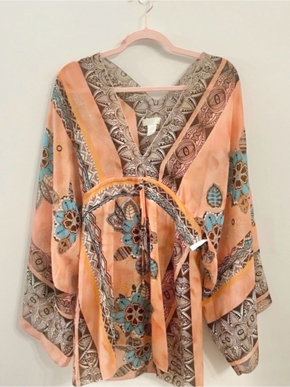 Tricia Fix Bohemian Floral Print Tunic Top NWT Size XS